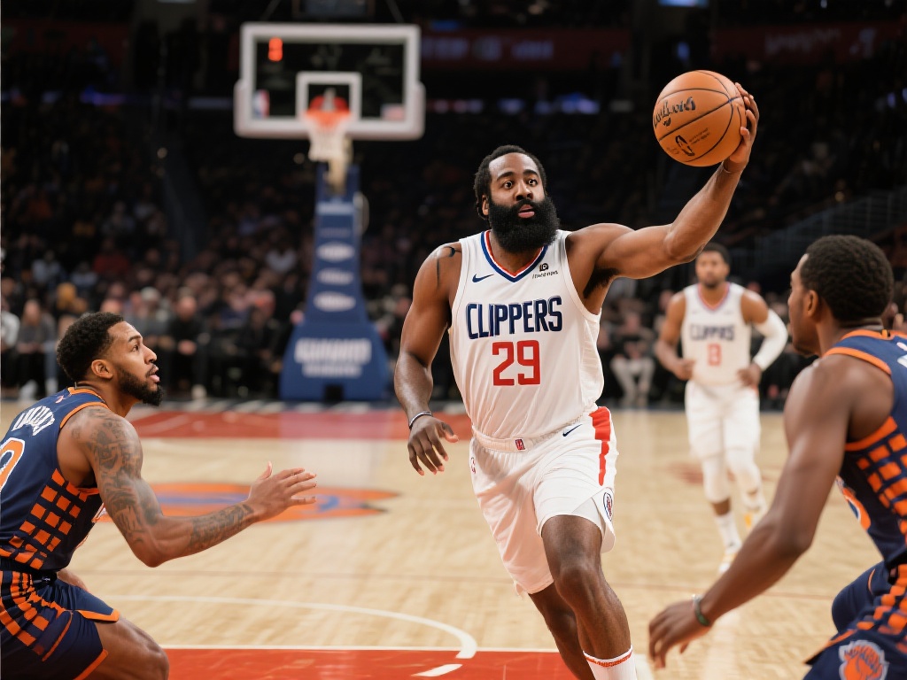 哈登砍下29分 助快船力克尼克斯勇夺胜利